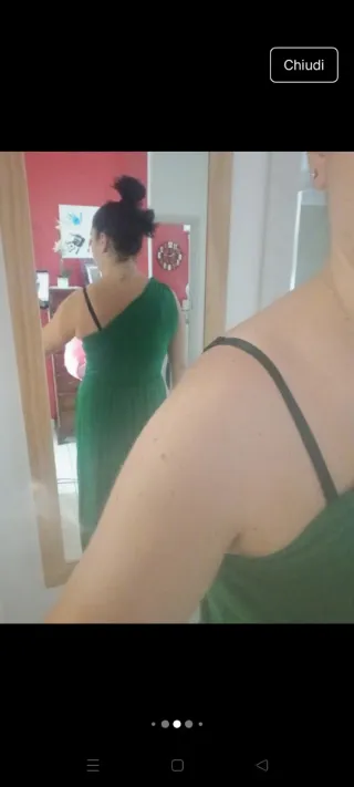 Vestito lungo elegante donna verde