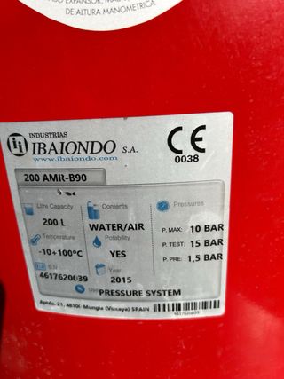 Depósito de agua 200L rojo