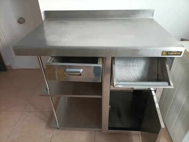 Mueble cafetero 1 metro acero inoxidable