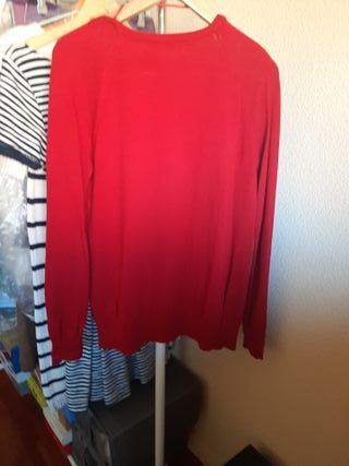 Chaqueta larga roja Zara Talla L