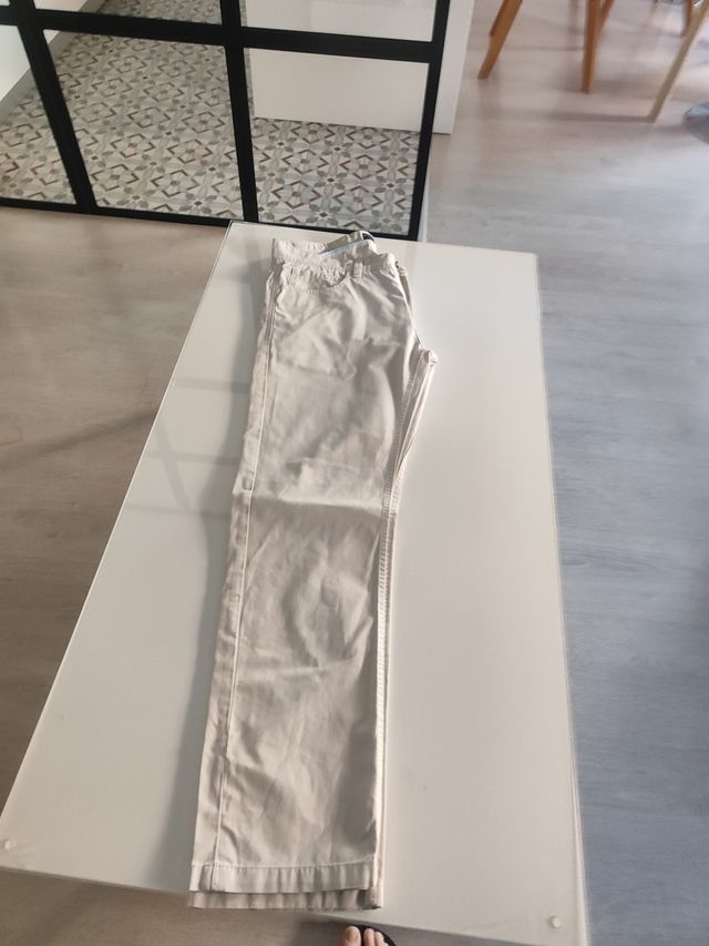 Pantalón Chino Zara Hombre Talla L Blanco