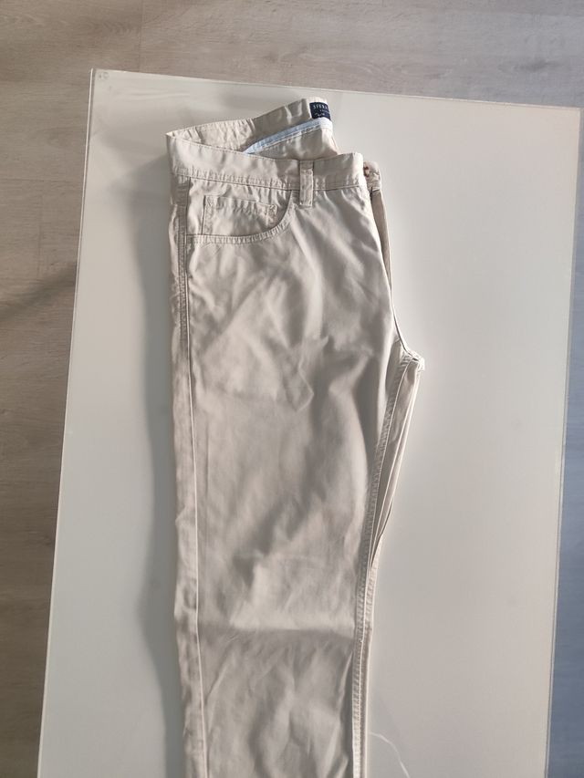 Pantalón Chino Zara Hombre Talla L Blanco
