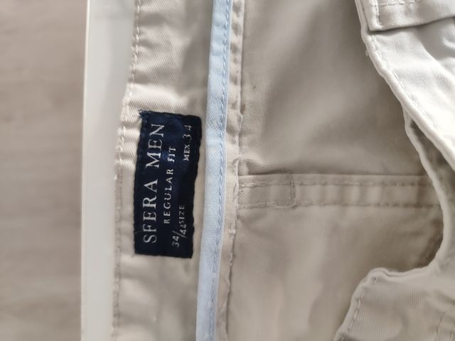 Pantalón Chino Zara Hombre Talla L Blanco
