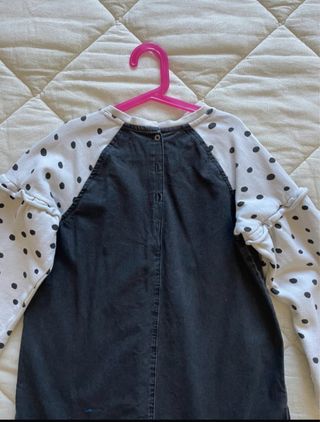 Abito bambina pois e denim