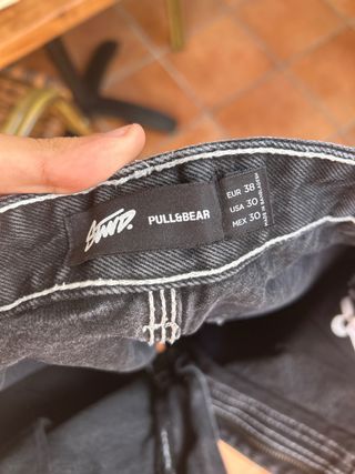 Pull&Bear Pantalones Cortos Negros Talla 38