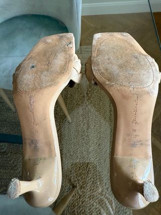 Sandalias tacón Stradivarius nude trenzadas