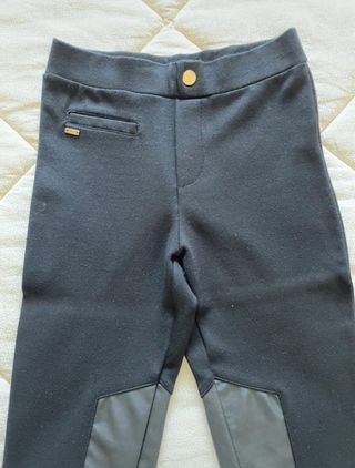 Pantaloni neri bambina con inserti ecopelle