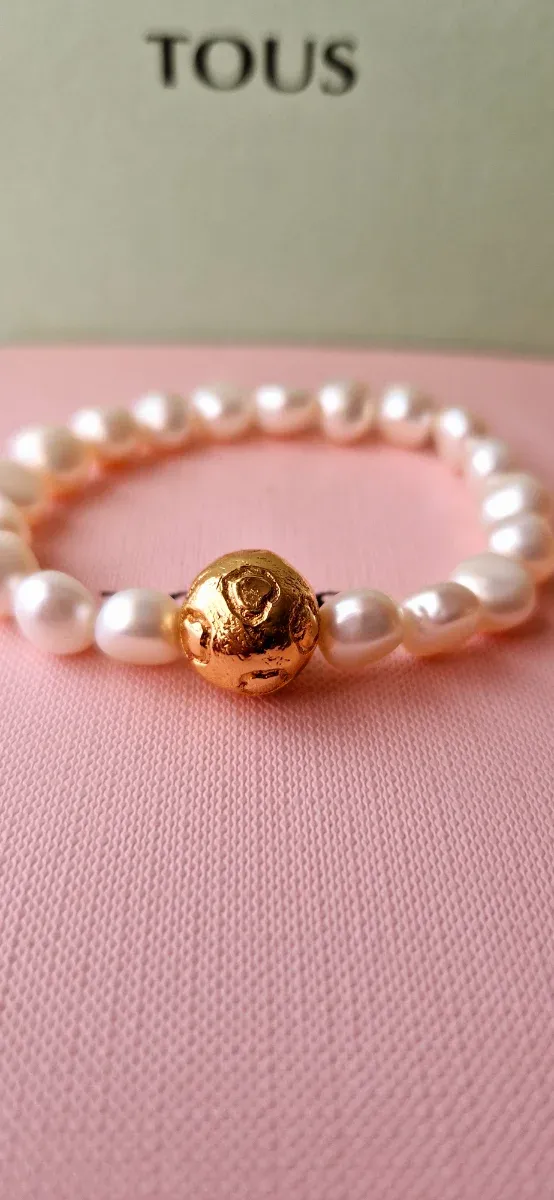 Pulsera Tous Oro y Perlas Elástica