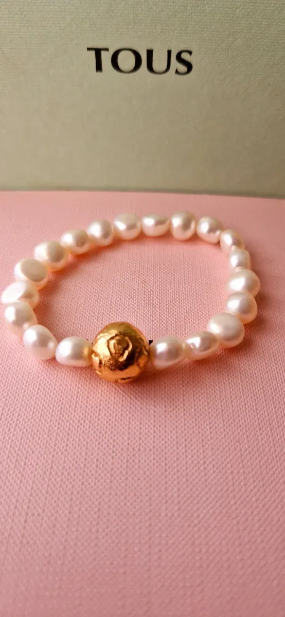 Pulsera Tous Oro y Perlas Elástica