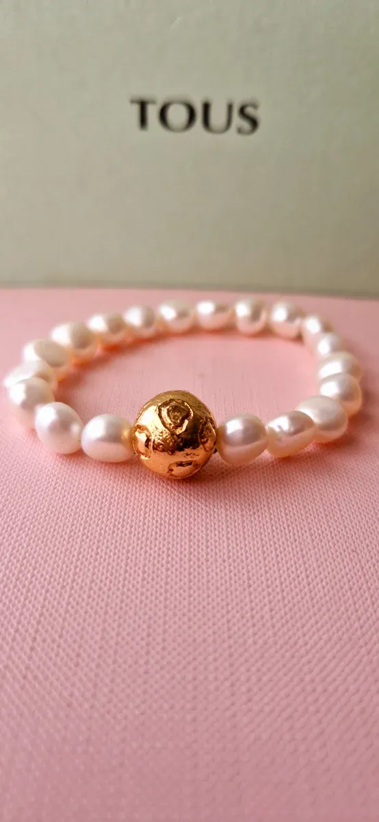 Pulsera Tous Oro y Perlas Elástica
