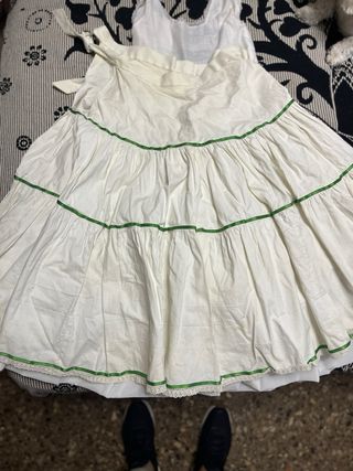 Traje de Fallera Niña Verde Brocado