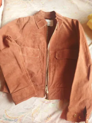 Chaqueta de ante marrón