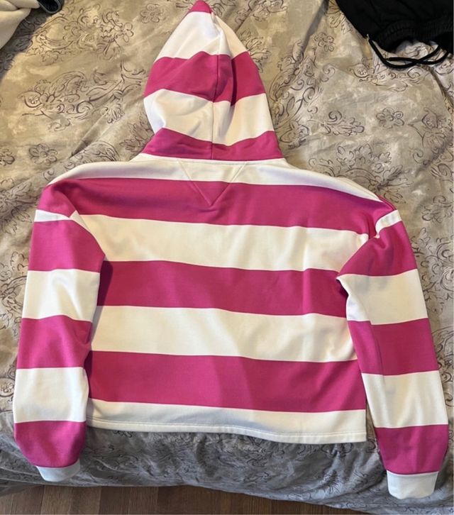 Felpa Tommy Hilfiger righe rosa e bianche