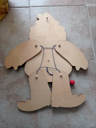 Reloj de madera payaso para aprender la hora