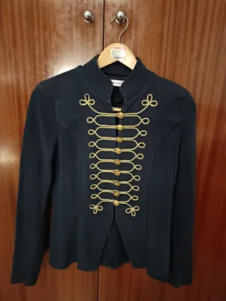 Blazer Casaca Voyelles Talla 38 azul marino 