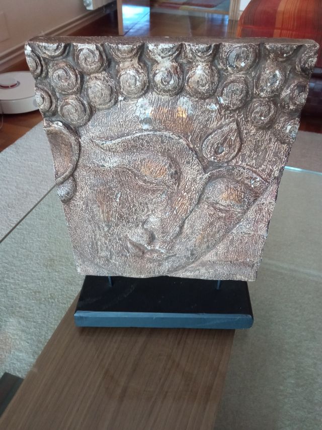 Figura Buda Decoración Metal/Piedra