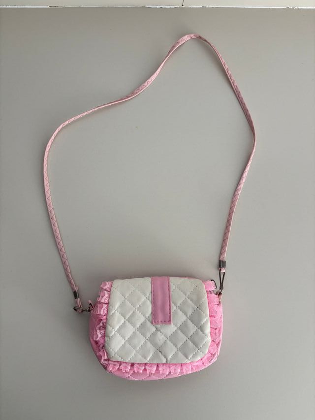 Bolso infantil rosa y blanco