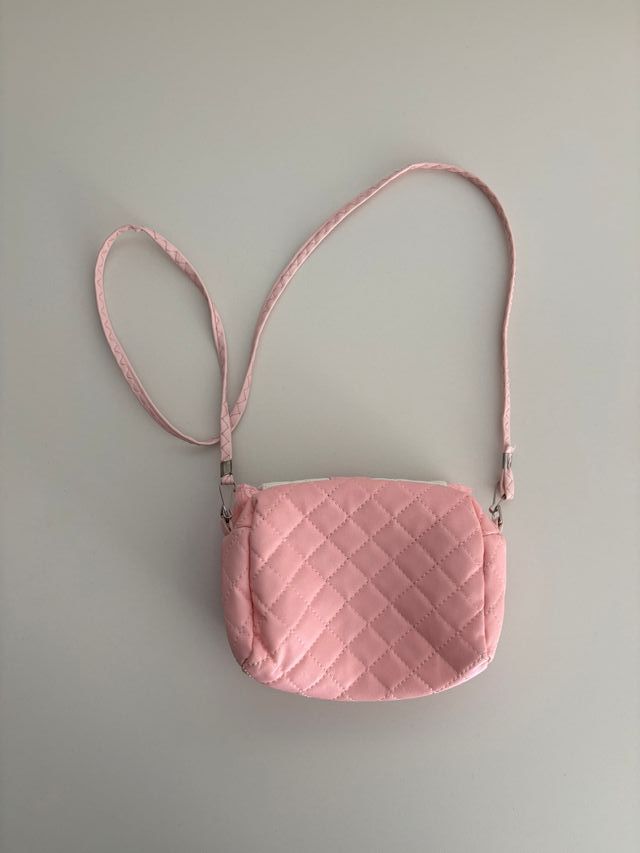 Bolso infantil rosa y blanco