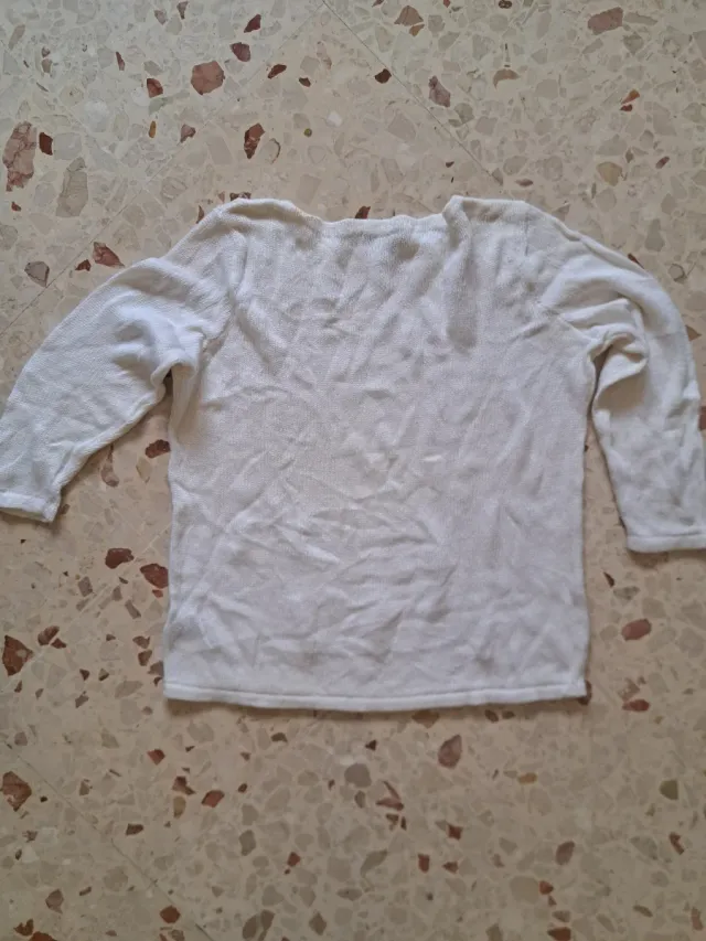Maglione Ralph Lauren 3/4 cotone bianco