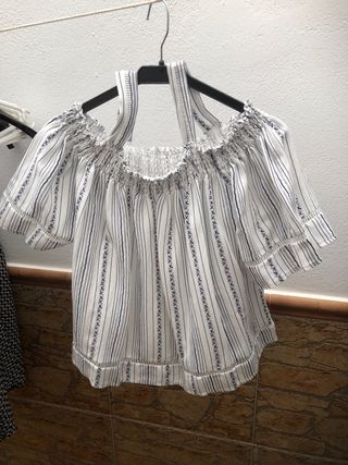 Blusa Hombro Descubierto Rayas