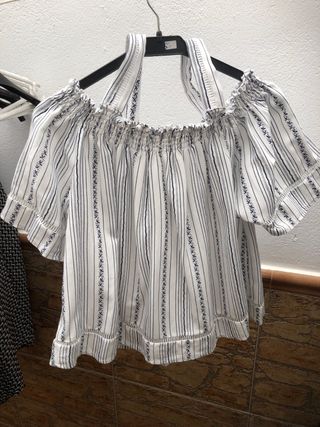 Blusa Hombro Descubierto Rayas