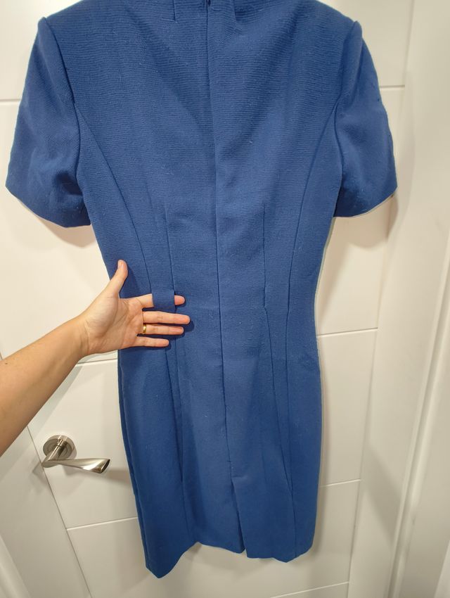 vestido midi entallado mujer