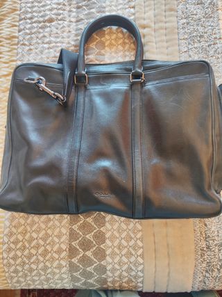 Maletín ejecutivo Coach Piel Hombre Negro/Marrón