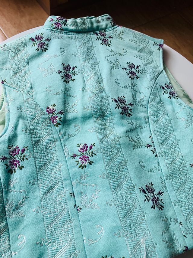 Chaleco fallero niño morado y turquesa