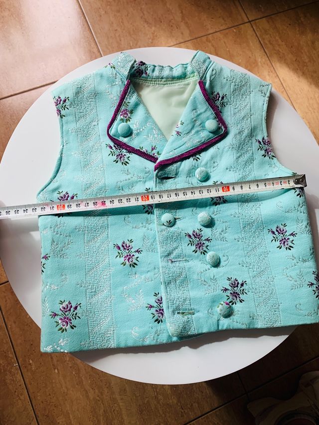Chaleco fallero niño morado y turquesa
