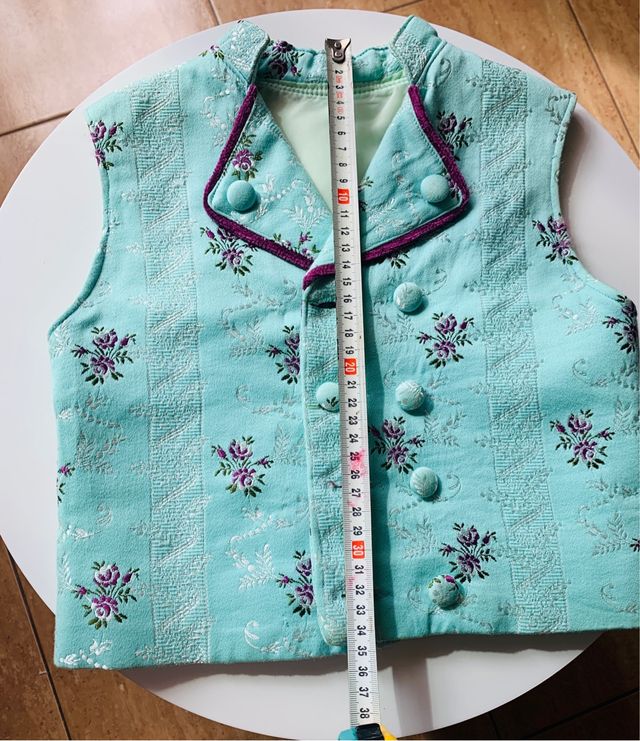 Chaleco fallero niño morado y turquesa
