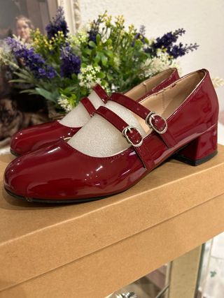 Zapatos Meriyen Burdeos Charol Hebilla