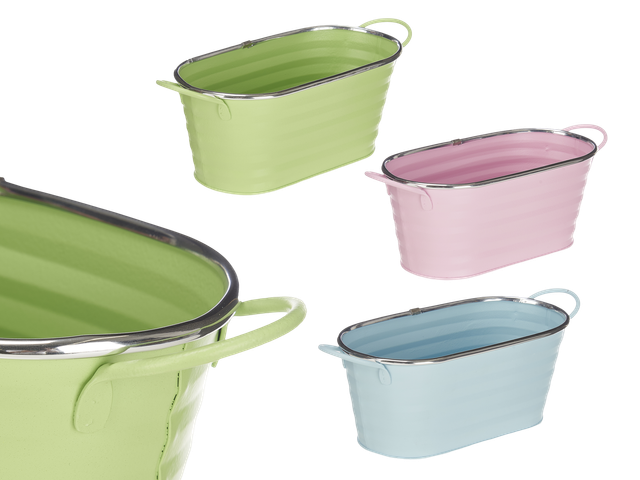 Vaschette metalliche con manici. 3 unità x 6 €