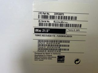 iMac 21,5 finales 2013 Intel i5 16GB RAM