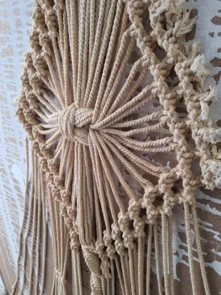 Cuadro Decorativo Macramé y Lienzo