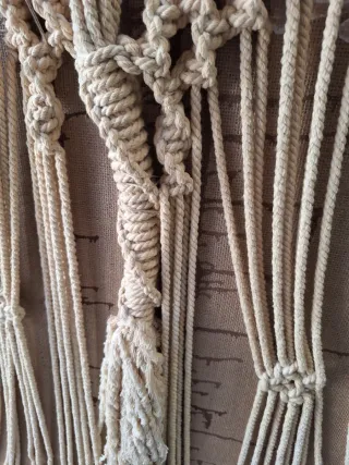 Cuadro Decorativo Macramé y Lienzo