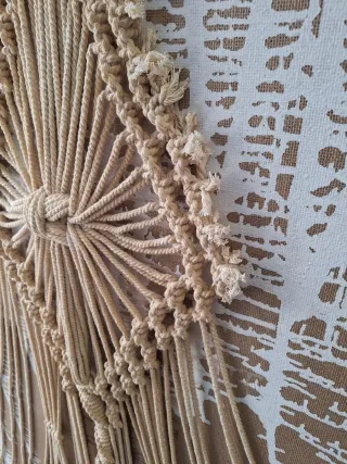 Cuadro Decorativo Macramé y Lienzo