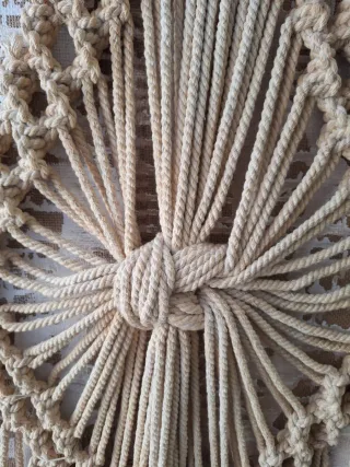 Cuadro Decorativo Macramé y Lienzo