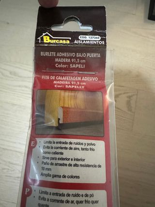 Burlete Adhesivo Bajo Puerta Madera 91,5cm