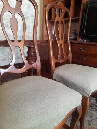 Conjunto mesa comedor y 6 sillas madera de roble
