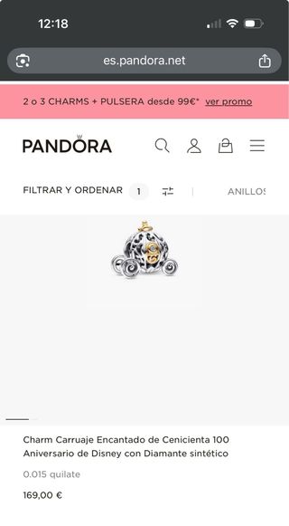 Charm Carruaje Cenicienta Pandora