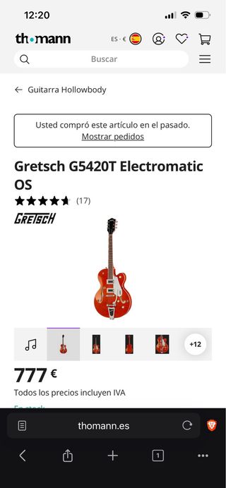 Gretsch G5420T Electromatic OS Guitarra