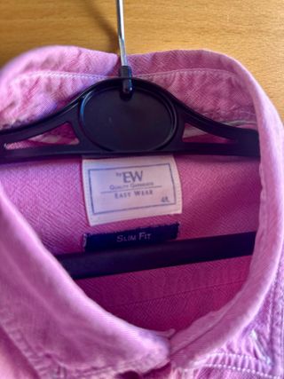 Camisa hombre manga corta rosa talla L