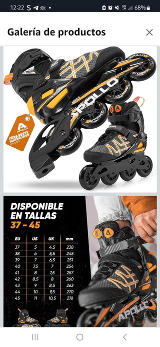 Patines en línea Apollo Talla 37