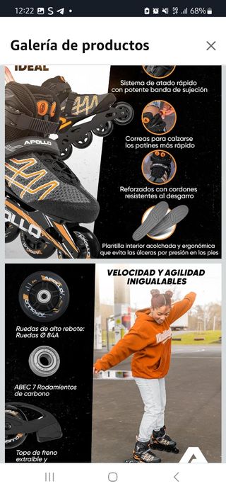 Patines en línea Apollo Talla 37