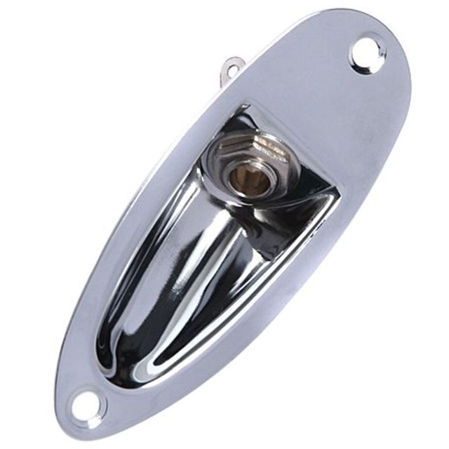 Placa jack guitarra stratocaster negra o cromo NEW