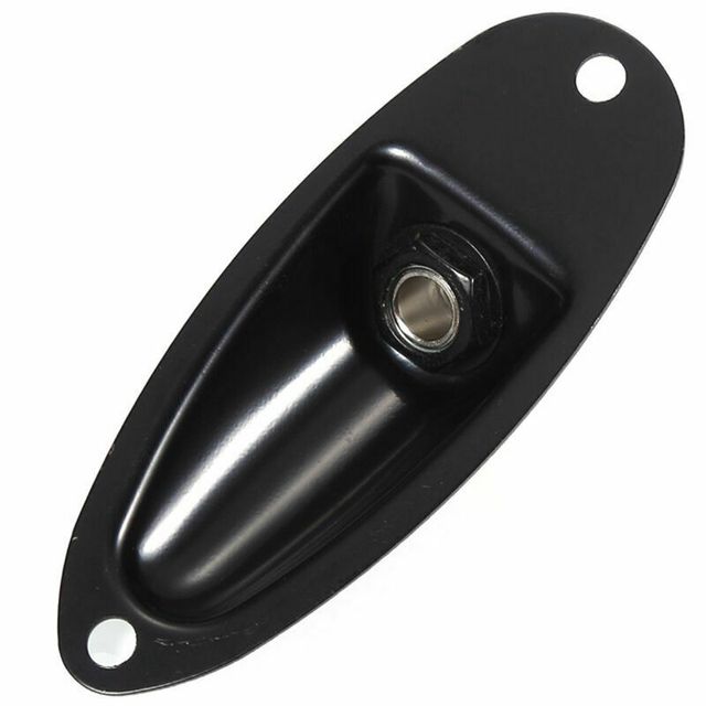 Placa jack guitarra stratocaster negra o cromo NEW