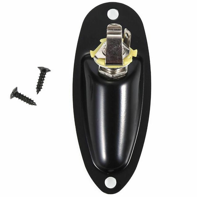 Placa jack guitarra stratocaster negra o cromo NEW