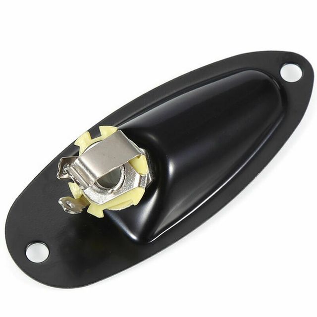 Placa jack guitarra stratocaster negra o cromo NEW