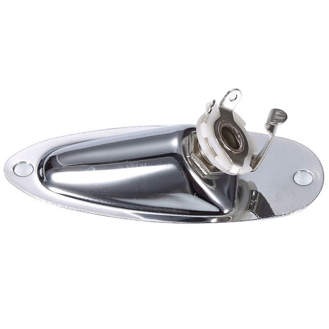 Placa jack guitarra stratocaster negra o cromo NEW