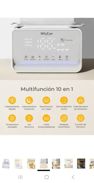 Calienta biberones y esterilizador